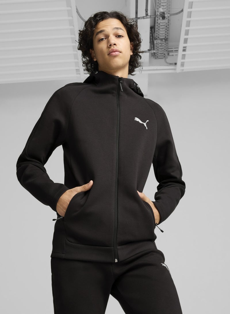 PUMA EVOSTRIPE Mens Black Full-Zip Hoodie - Image 1